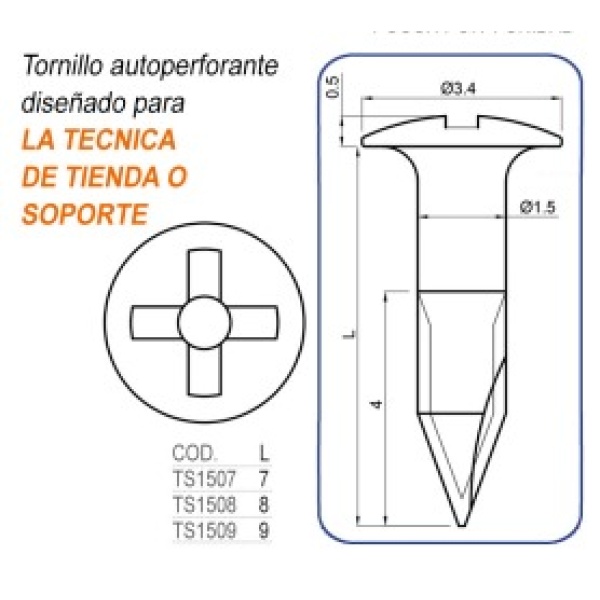 TORNILLO CAB.CRUZ SOPORTE MEMBR